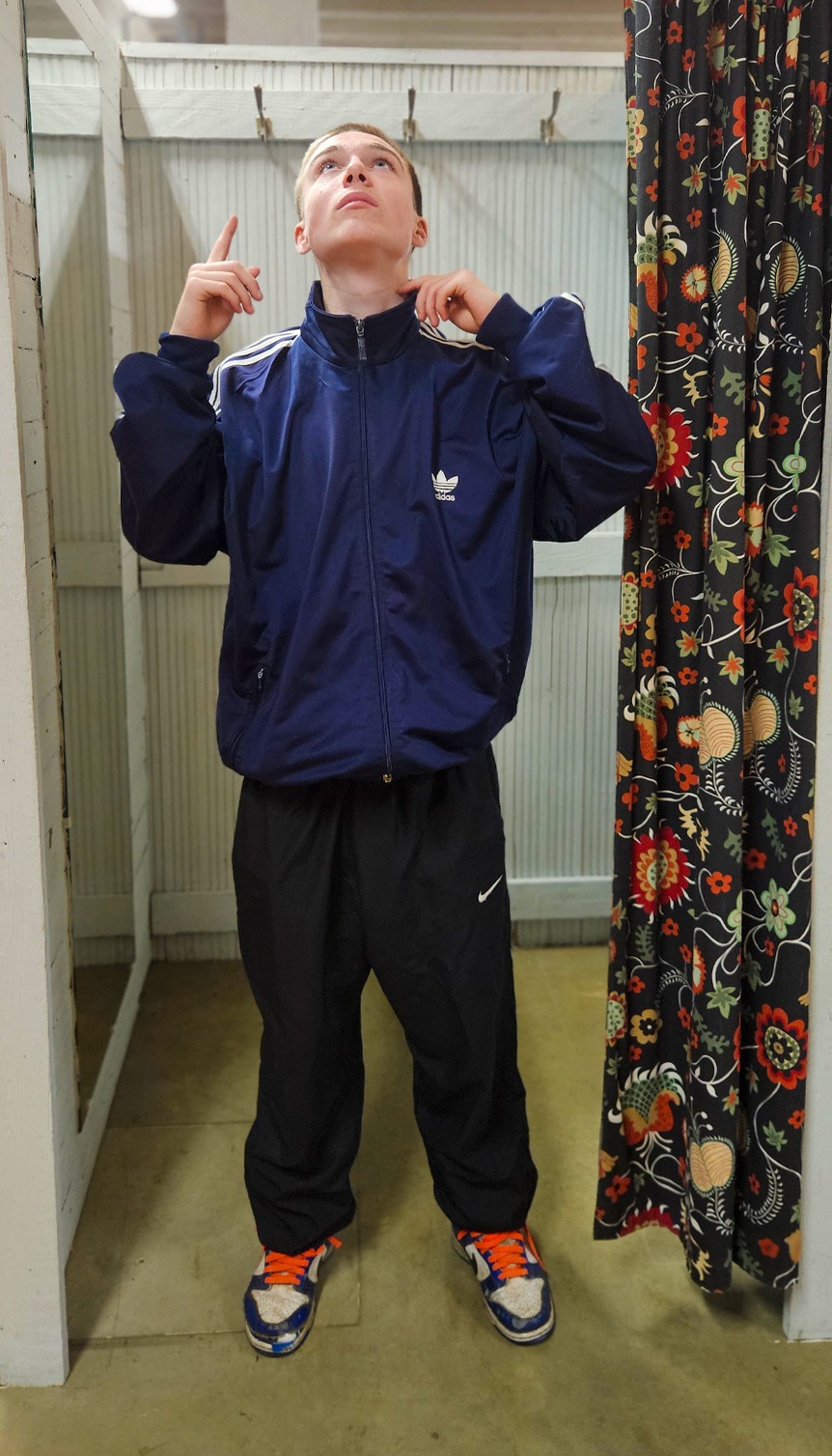 Premium Vintage Adidas Trainingsvest Navy Blaux XL